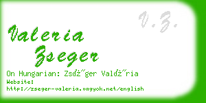 valeria zseger business card